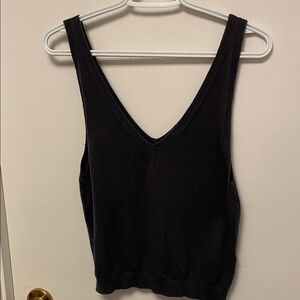 The Babaton Group Cotton/Cashmere Blend V-Neck & Back Grey Knit Tank Size Large